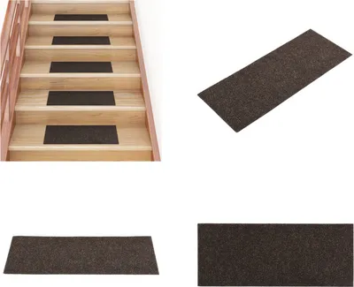 Produktbild von vidaXL Selbstklebende Treppenmatten 15 Stk. 60x25 cm Dunkelbraun - Treppenmatten - Stufenmatten - Treppenteppiche - Treppendekorationen