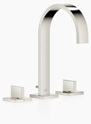 Produktbild von Dornb 3-Loch-Waschtischbatterie MEM Ausl 165mm mit Ablaufgarnitur platin