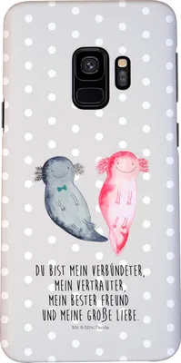 Produktbild von Mr. & Mrs. Panda Samsung Galaxy S9 Handyhülle Axolotl Freundin - Grau Pastell - Geschenk, Hülle, Valentinstag, Cover, Liebe, Smartphone, Handy Schutzhülle