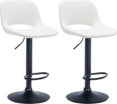 Image de Lot de 2 tabourets de bar modernes - tabouret en similicuir - assise confortable et hauteur réglable
