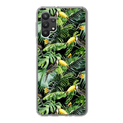 Produktbild von MuchoWow® Handyhülle Schutzhülle Hülle für Samsung Galaxy A32 5G Tukan - Muster - Pflanzen Silikon Softcase Handy Hülle - Softcase
