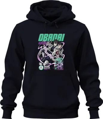 Obrázek produktu pro Obanai Iguro Demon Slayer Snake Hashira Anime Gift Japan Y2K Streetwear Uni mikina s kapucí, Navy, S