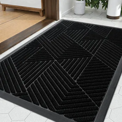 Productafbeelding van Buitenmat 43 x 75 cm, vuilvanger, wasbaar, binnen gebruik, zwart, rechthoekig