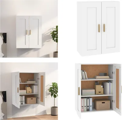 Imagen del producto de vidaXL Armario de pared blanco, 69,5 x 32,5 x 90 cm, material de madera - Armario de pared - Armarios de pared - Estantería de pared