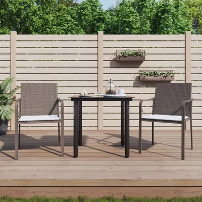 Obrázek produktu pro Designový zahradní nábytek sada balkonový nábytek sada 3-dílný zahradní jídelní set s polštáři polyratan a ocel - zahradní nábytek sety 2025 New5280317 2parcel
