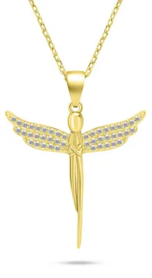 Immagine prodotto di Collana con angelo placcato oro e zirconi NCL132Y