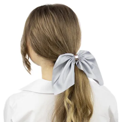 Produktbild von Miss Glow 36665 Haargummi Scrunchie mit Schleife Grau