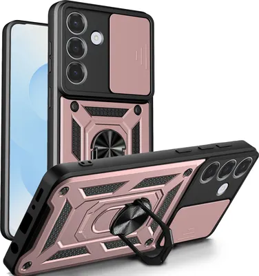 Produktbild von Outdoor Panzer Hülle für Samsung Galaxy S26 mit Kameraschutz Ringhalter Rosegold