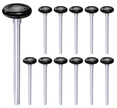12 Nylon-Garagentorlaufrollen 1,8 Zoll, 7 Zoll Stiele, schwarz