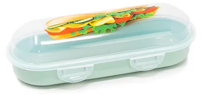 Lunchbox aus Kunststoff, BPA-frei, 9,5x23x6,75 cm, 1 Stück
