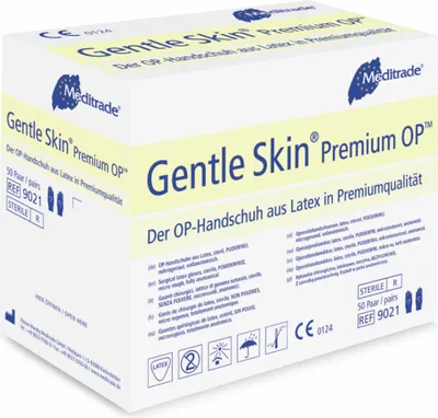 A product box for surgical gloves.