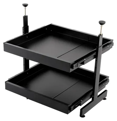 Produktbild von Höhenverstellbarer 2-Ebenen Spülschrank Organizer mit Teleskopschublade für Unter Waschbecken und Küchenschrank