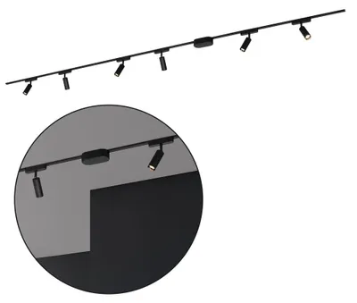 Immagine prodotto di Sistema di binari Briloner Luxtrail, set completo, 6x spot LED, nero