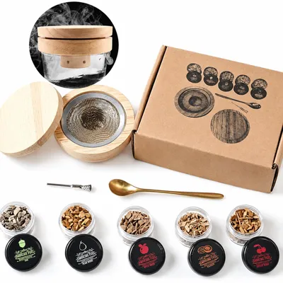 Whisky-Smoker-Set mit 5 Holzchips und Edelstahlfilter