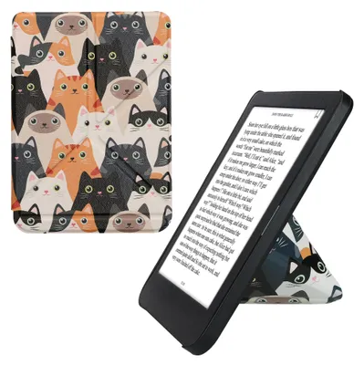 Produktbild von kwmobile Schutzhülle kompatibel mit Kobo Clara BW / Clara Colour / Tolino Shine (5) / Shine Color - Hülle Kunstleder - eReader Cover Case - Katzen