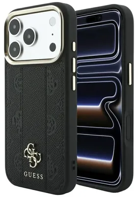 Obrázok produktu pre Kryt Guess Stripe Peony 4G Logo MagSafe pre iPhone 18 Pro/iPhone 17 Pro, čierna farba