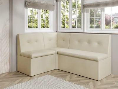 Produktbild von JKG Meble Eckbank fur Essizmmer - Eckbank Küche mit Aufbewahrungsbehälter - Sitzecke Küche - Velours - Essecke - Küchensofa - Beige - 130x170 cm