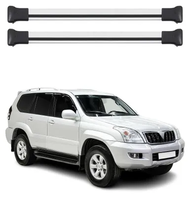 Image de Barres de toit transversales pour Toyota Land Cruiser Prado 2002-2009 Alu Gris