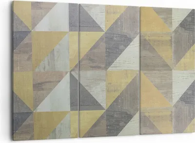Produktbild von Bild auf Leinwand - Leinwandbild - 3 Teile - Abstraktion Geometrisch Dreiecke - 105x70cm - Wand Bild - Wanddeko - Wandbilder - Leinwanddruck - Bilder - Wanddekoration - Leinwand bilder - CE105x70-4884
