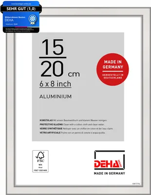 Produktbild von DEHA Design Aluminium Portraitrahmen, Bilderrahmen Boston, 15x20 cm, Silber