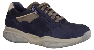 Produktbild von Xsensible SWX14 Schnürer, Herren, Leder/Textil, Jeans Combi, Bequemschuhe - Herrenschuhe Sneaker / Schnürschuh, Blau, leder