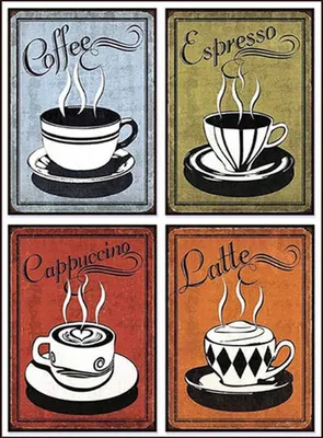 Produktbild von vianmo Holzschild 40x30 cm Kaffee Coffee Espresso Cappuccino Latte