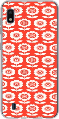 Produktbild von MuchoWow® Handyhülle Schutzhülle Hülle für Telefoonhoesje Samsung Galaxy A10 Blumen - Muster - Rot Silikon Softcase Handy Hülle - Schutzhülle