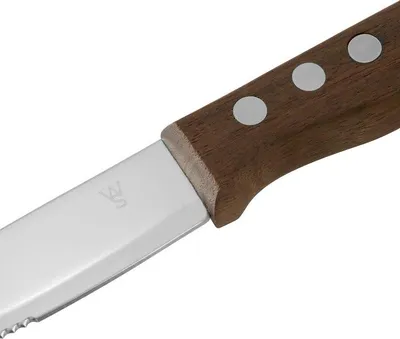Produktbild von 12x Steakmesser Set mit Pakkaholzgriff, 25 cm, Set, Holz, Chromstahl 13/0