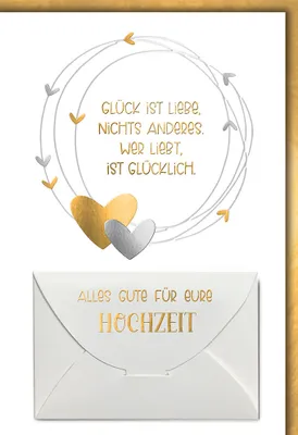 Produktbild von Hochzeit – Geldkarte - Glückwunschkarte im Format 11,5 x 17 cm - Glück