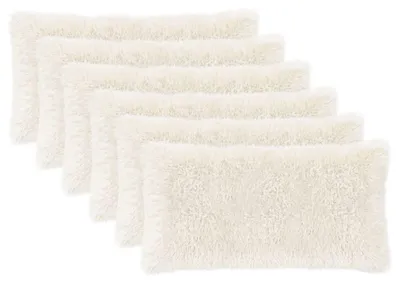 Image de vidaXL, housses de coussin, 6 pièces, HEERLEN, blanc, 40 x 70 cm, en polaire