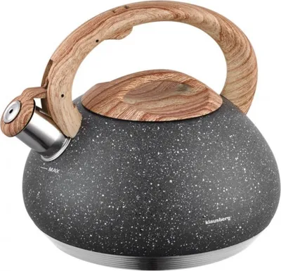 Immagine prodotto di Bollitore Klausberg con fischietto 2,7l Granito Legno 7727