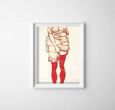 Produktbild von Poster - Canvas - Leinwand - 29,7 cm x 42 cm - Frau in rot