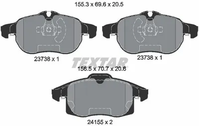 Produktbild von TEXTAR Bremsbeläge Satz Vorne für OPEL Vectra C Caravan (Z02) 2415501