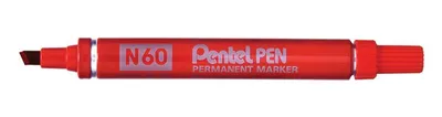 Image de Pentel N 60 marqueur permanent Pointe émoussée Rouge 12 pcs