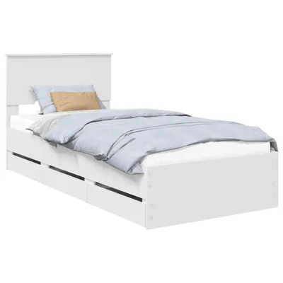 Obrázok produktu pre Rám postele so zásuvkou Biela 90 x 190 cm Inžinierske drevo