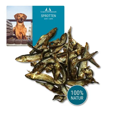 Produktbild von CHENY&FRIENDS Sprotten - köstliche, kleine getrocknete Fische für Hunde & Katzen, 100g