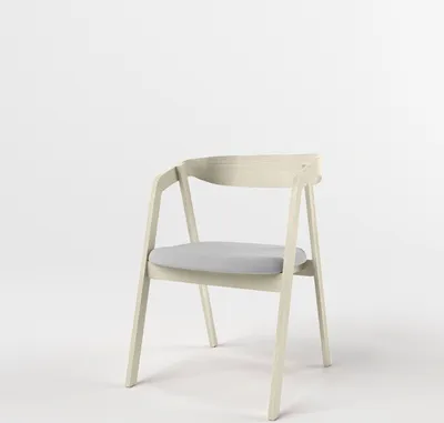 Zdjęcie produktu dla DomoHome CLASSIC LOUNGE CHAIR Krzesło z litego drewna - 60x60x80 cm Szare siedzisko Wygodne tapicerowane krzesło do salonu, jadalni lub biura - Naturalne drewno dębowe w kolorze brudnej bieli