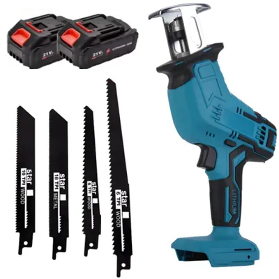 Immagine prodotto di Troncatrice a batteria - 100 mm - 3000 giri/min - Velocità variabile - Adatta per metallo e legno - 2 batterie incluse