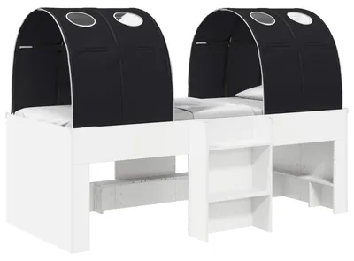 Obrázek produktu pro Postel vidaXL s úložným prostorem, 3 kusy, bílá a černá, dřevotříska