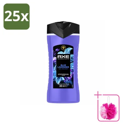 Imagen del producto de 25 unidades de gel de ducha AXE Blue Lavender, 300 ml cada uno, pack ahorro