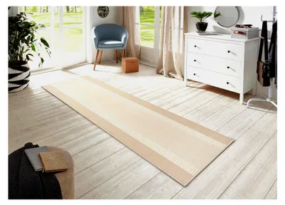Produktbild von Teppichläufer 80x350cm – Weicher Kurzflor Teppich im modernen Design für Flur, Schlafzimmer, Kinderzimmer, Badezimmer, Wohnzimmer und Küche