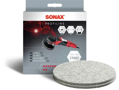 Produktbild von Sonax Filzpad 127, Polierpad, Glas, Weiß, 12,7 cm, 2 Stück(e)