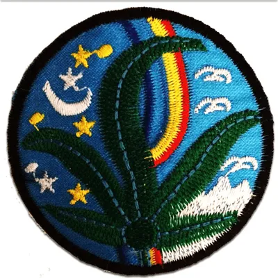 Obrázok produktu pre Hippie Cannabis Star Marijuana - nášivka, nažehľovacia nášivka, nášivka, nášivky, na nažehlenie, veľkosť: 6,5 x 6,5 cm