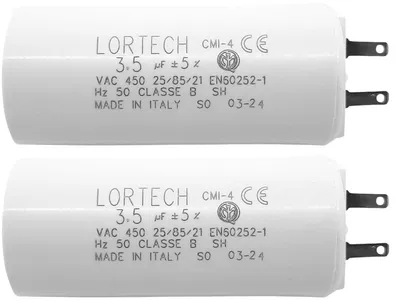 Produktbild von 2 Stück Kondensator 3,5 µF für Somfy-Rollladenmotor 10 Nm, kleiner Anschluss 2,8 mm – Italien