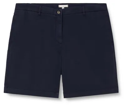 Productafbeelding van Tommy Hilfiger dames chino shorts, model CRV Co GMD Blend, artikelnummer WW0WW50860, kleur blauw, maat 50