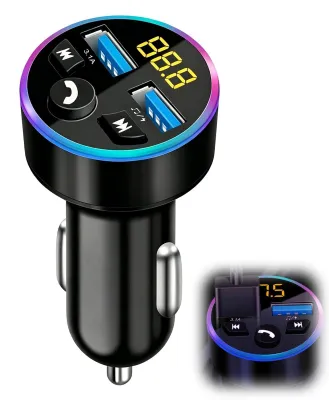 Bluetooth FM-Transmitter 5.0, Metallgehäuse, Dual-USB, für Autoradio