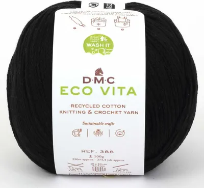 Produktbild von DMC Eco Vita, Handwerk, Schwarz, Baumwolle, 250 m, Baumwolle, 100%, 4 - 5
