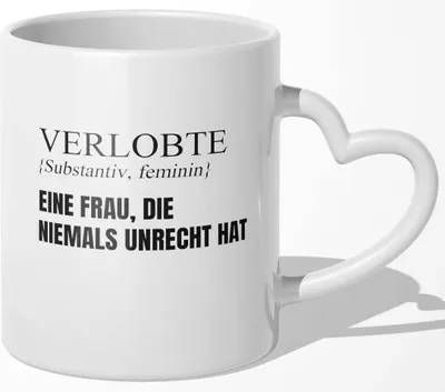 Produktbild von 22Feels Verlobte Geschenk Frauen Tasse Verlobung Bekannt Geben Für Sie Verlobungsgeschenk Heiraten Kaffeetasse Valentinstag Geburtstag Weihnachten (Herzhenkel Weiss)