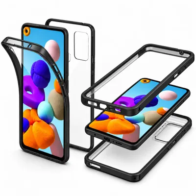 Produktbild von Handy Hülle passend für Xiaomi Redmi Note 15 5G | Komplettschutz Schutzhülle Tasche Schutz Case | 360 Grad TPU Silikon Rundum Full Cover Schwarz