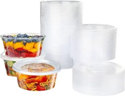 Immagine prodotto di Bicchieri di plastica da 280 ml, senza BPA, 50 pezzi, a tenuta stagna, riutilizzabili